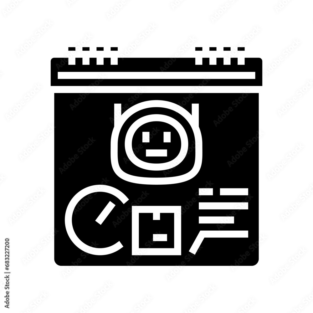 Poster delivery scheduler autonomous glyph icon vector. delivery scheduler autonomous sign. isolated symbol