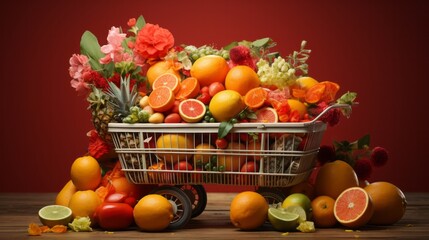 Fresh Harvest Delight: Vibrant Basket of Farm-to-Table Fruits