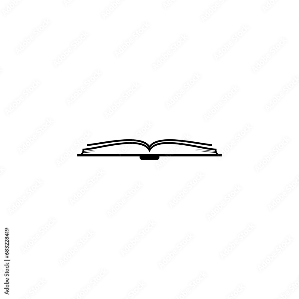 Poster book pages glyph icon. open book flat sign icon isolated on white background