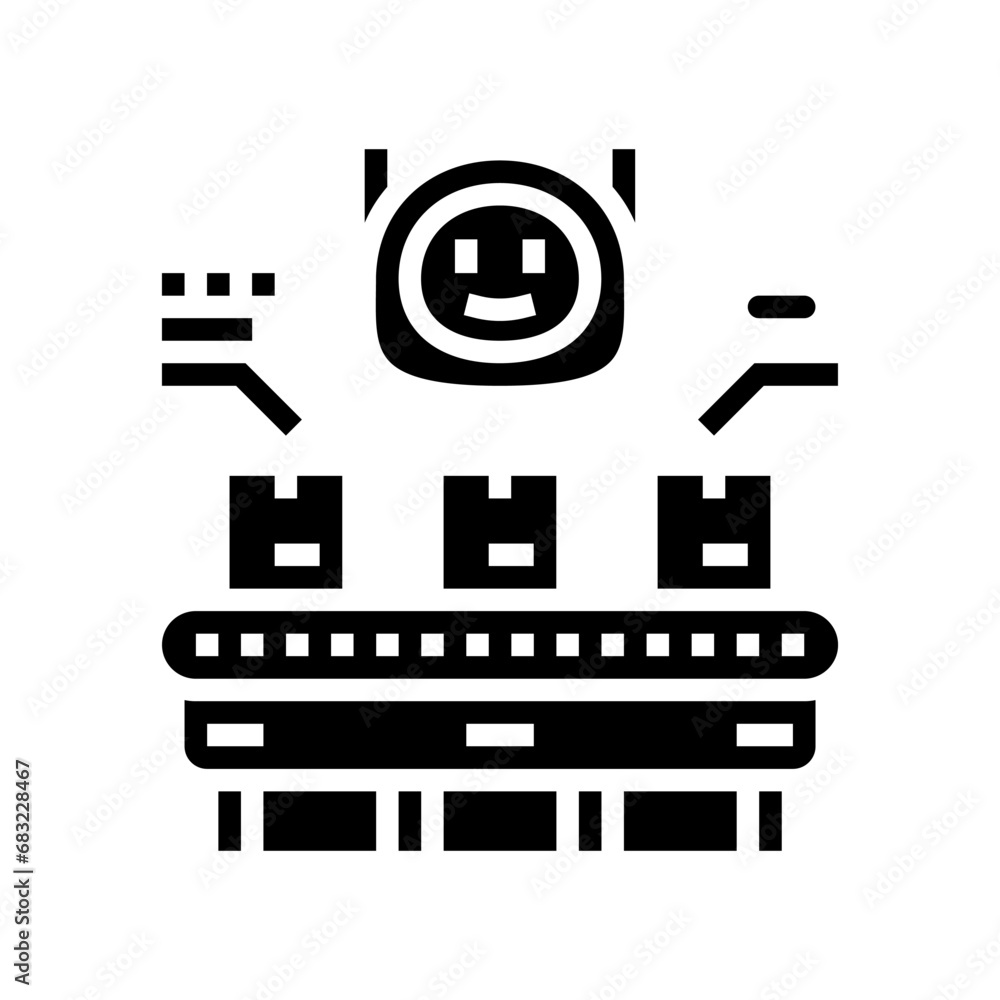 Poster parcel sorting autonomous delivery glyph icon vector. parcel sorting autonomous delivery sign. isola