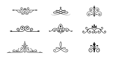 Vector line art vintage flourishes object