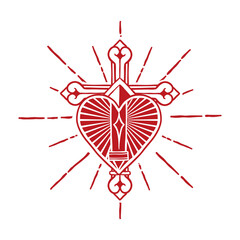 illustration of a cross combined with a card