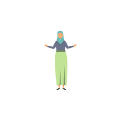vector girl with hijab element collection