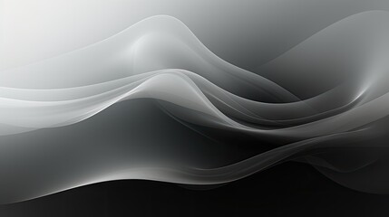 abstract flowing wave background in black and white colors