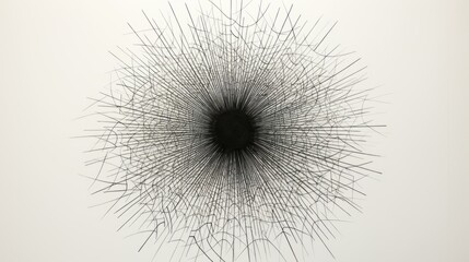 Black spheres in minimalist style. Art drawing. 