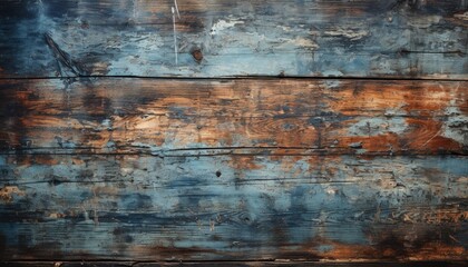 Weathered and Rustic Wooden Wall with Faded Paint and Textured Surface