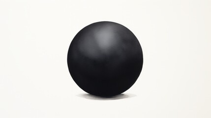 Black spheres in minimalist style. Watercolor art drawing. 