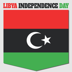 libya independence day, flyer design. flat illustration. Banner design.