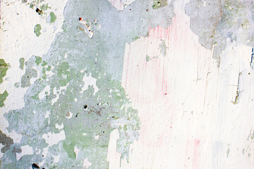 Old plastered wall with mold, damaged plaster texture. Dilapidated white wall, background. - obrazy, fototapety, plakaty