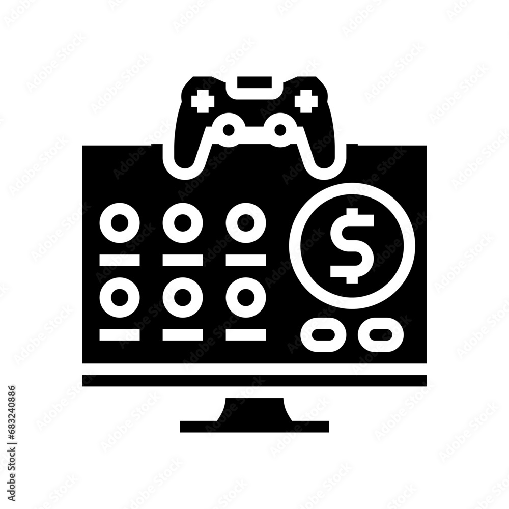 Poster monetization game development glyph icon vector. monetization game development sign. isolated symbol