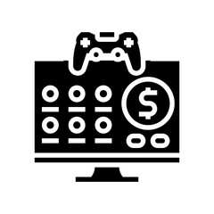 monetization game development glyph icon vector. monetization game development sign. isolated symbol illustration