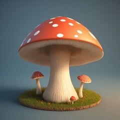 mushroom background 3D