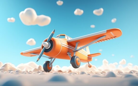 Dynamic Takeoff: Small Airplane in Spectacular 3D Rendering