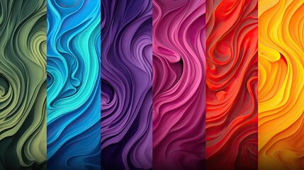 Colorful Textured Background in Six Hues