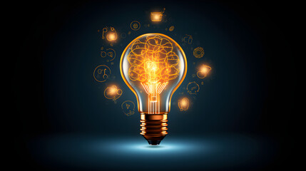 Conceptual image of electric bulb against dark background