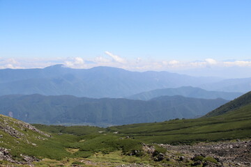 乗鞍岳の風景。乗鞍岳は飛騨山脈南部にある剣ヶ峰を主峰とする山々の総称。