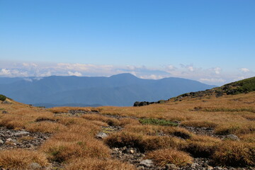 乗鞍岳の風景。乗鞍岳は飛騨山脈南部にある剣ヶ峰を主峰とする山々の総称。