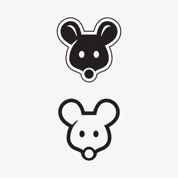 Mouse logo and animal vector design illustration