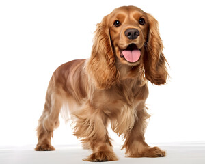 Cocker Spaniel Dog Isolated on White Background - Generative AI