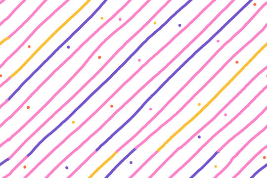 Naive seamless squiggle pattern with bright hand drawn lines on a light background. Creative abstract squiggle style drawing background. Abstract print.