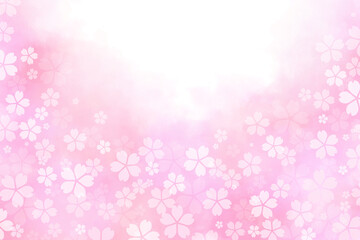 桜模様の水彩ピンク背景