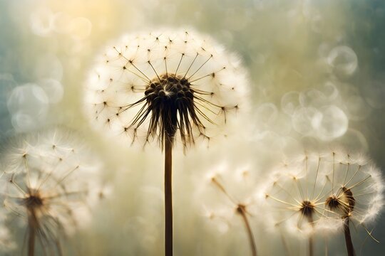dandelion on a blue background