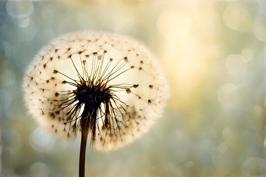 dandelion on black background