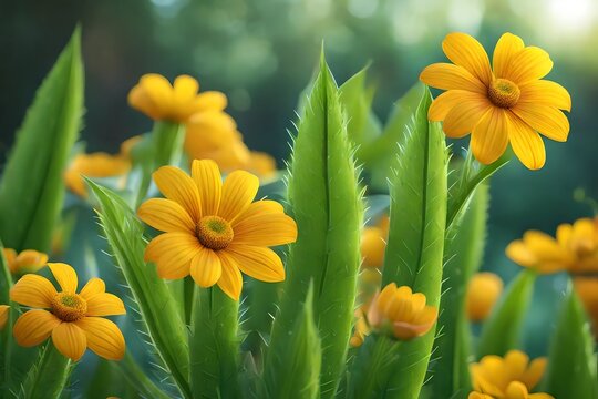 yellow flowers in spring