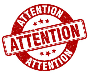 attention stamp. attention label. round grunge sign