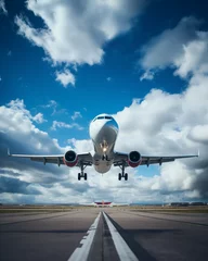 Fotobehang airplane landing at the airport © dvd.phr