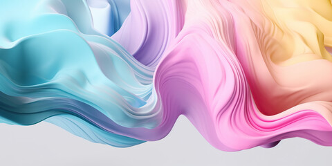 Abstract pastel colors 3d background. 3d wave banner. Abstract three-dimensional background in soft...