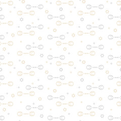 Horse bits, simple seamless pattern with geometric motifs, on white background