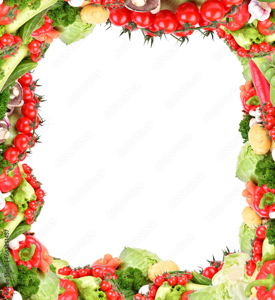 Poster frame vegetables isolated