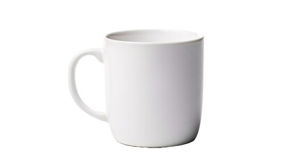 white blank cup isolated in transparent background.