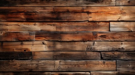 Rustic Wooden Plank Wall with Three-Dimensional Effect