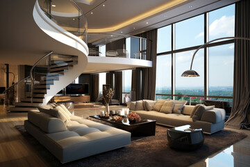 modern luxury Style Duplex Apartment Interior Design