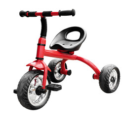 Red three wheel bicycle