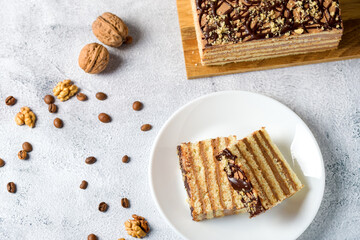 A piece of Dobosh cake