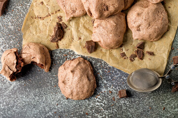 Chocolate meringue cookies