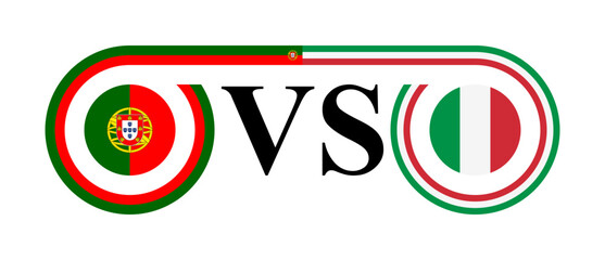 concept between portugal vs italy. vector illustration isolated on white background