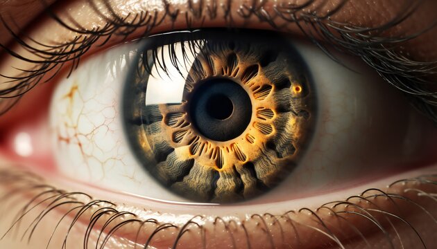 Macro photo of human eye looking.