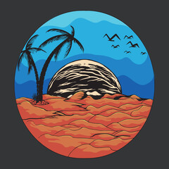 Summer Holidays Business Logo Concept Vector Illustration