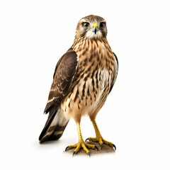 Northern Harrier bird isolated on a white background