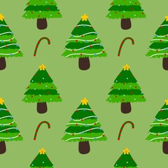 Christmas tree and candy background