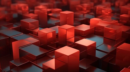Red cube background design.