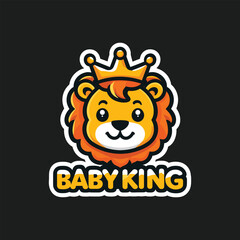 baby lion king logo, Baby Lion mascot, Lion sticker, cartoon lion