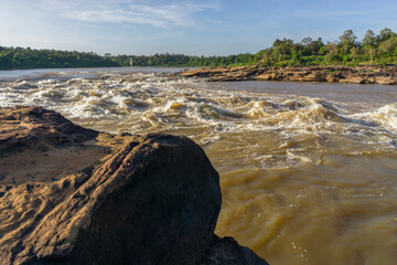 Rock formations in rivers and lakes Asia