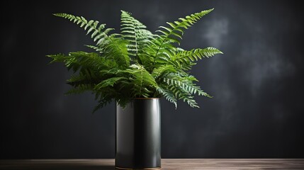 House plant in the pot on concrete floor set beside the empty wall.