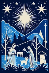  Christmas nativity scene colourful illustration design © ink drop