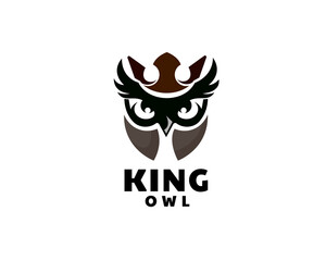 king crown royal owl king logo icon symbol design template illustration inspiration